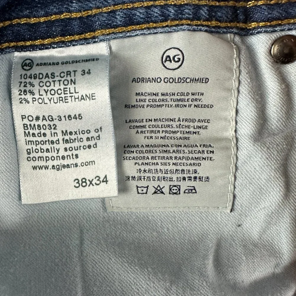 AG Adriano Goldschmied Jeans Mens 38 The Protege Straight Leg Cotton Stretch - Picture 6 of 9